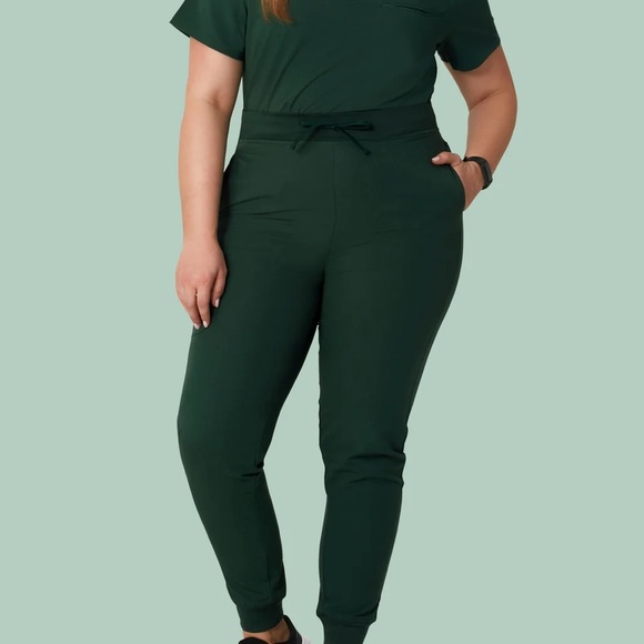 Manadala Pants - Manadala Scrubs High Waisted Joggers Olive Green Size X-Large